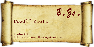 Bozó Zsolt névjegykártya