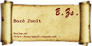 Bozó Zsolt névjegykártya